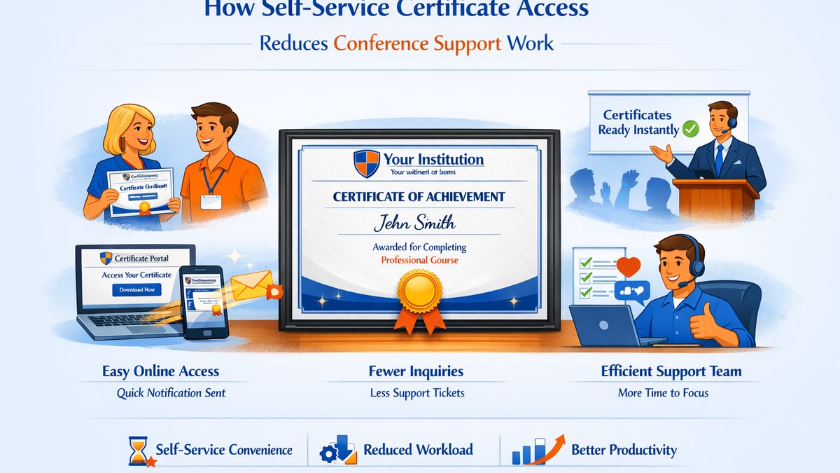 How Self-Service Certificate Access Reduces Conference Support Work