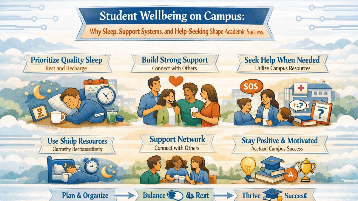 Student Wellbeing on Campus: Why Sleep, Support Systems, and Help-Seeking Shape Academic Success